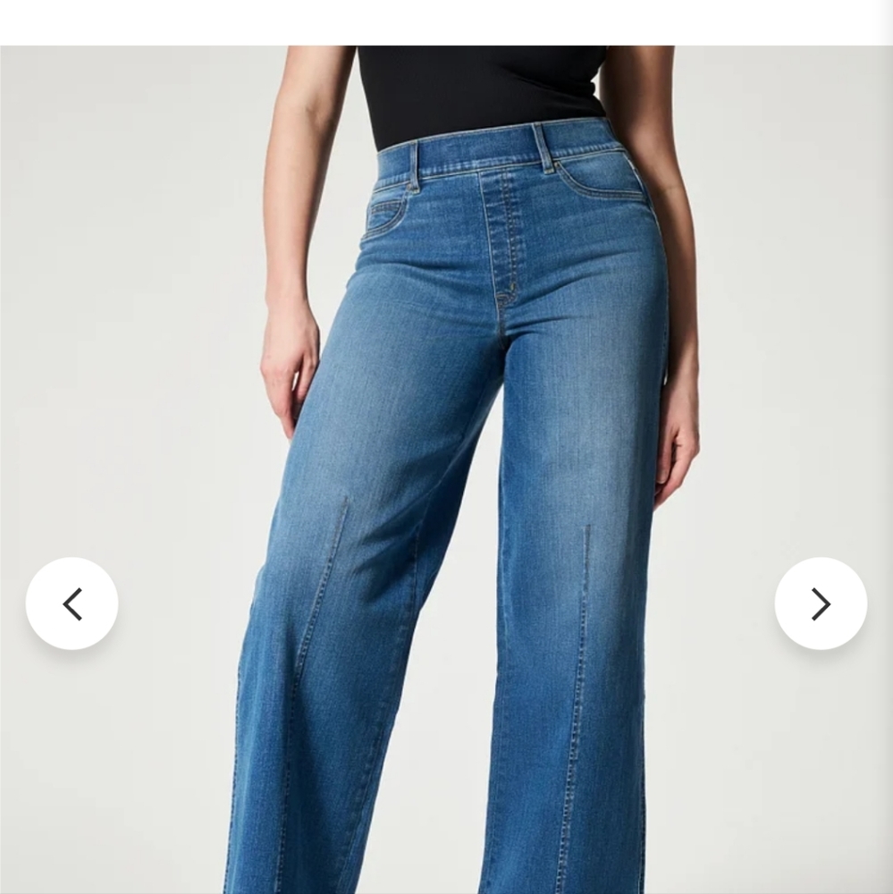 Seamed Front Wide Leg Jean